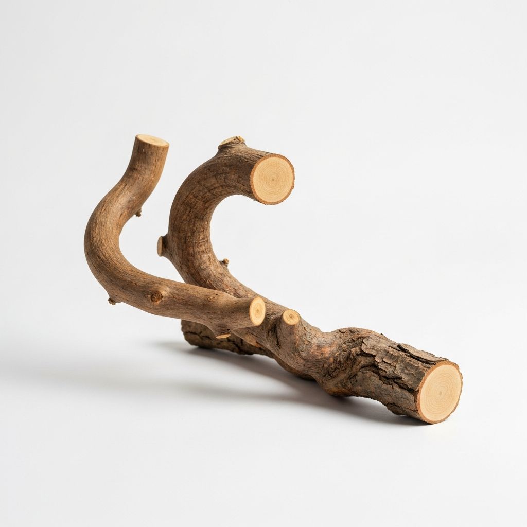 Natural grapevine perch closeup